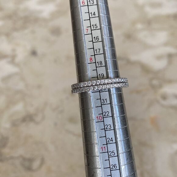 NEW 925 Sterling Silver & Cubic Zirconia Full Eternity Band Size 9 - Picture 10 of 15